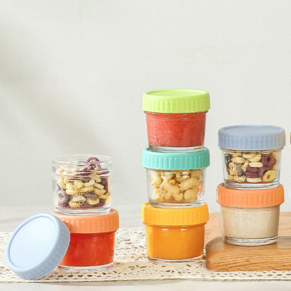 Baby Food Glass Jars - 6pcs Mason Jar Glass Baby Food