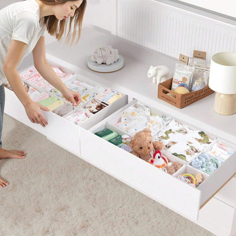 Baby Food Organizer - 6/12pc Non-woven Baby Items Storage Box