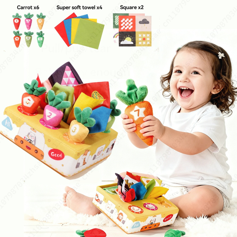 Baby Food Book - Baby Tissue Cartoon Soft Box Toy