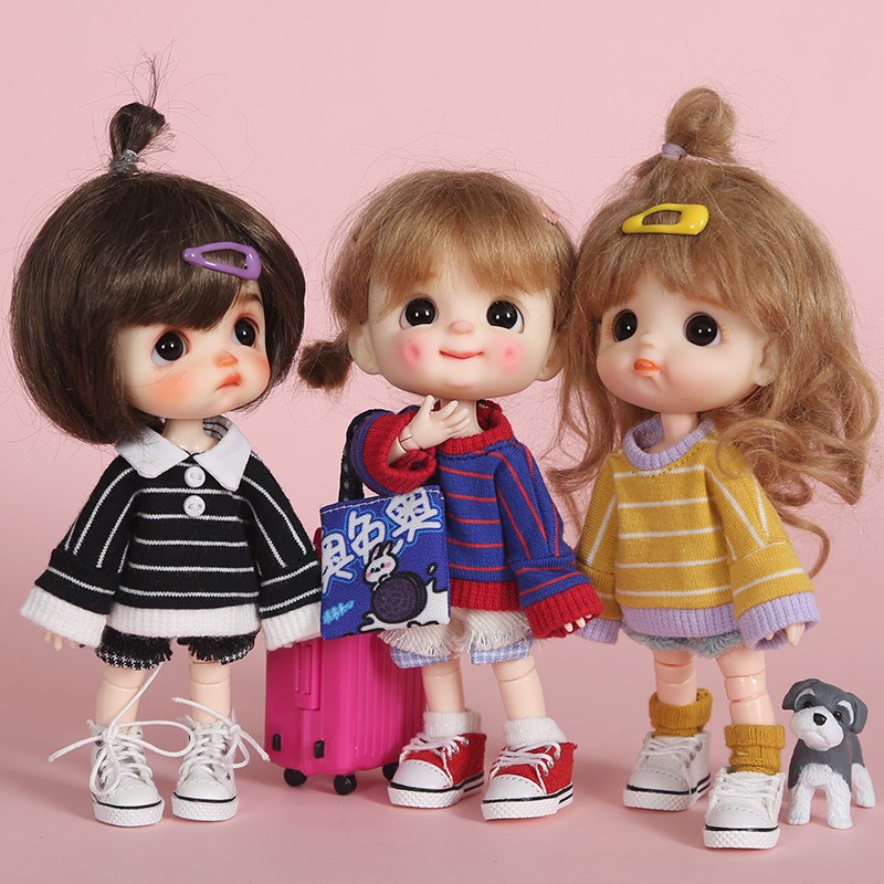 Baby Food Doll - Ob11 Baby Handmade Clothes Colorful Striped