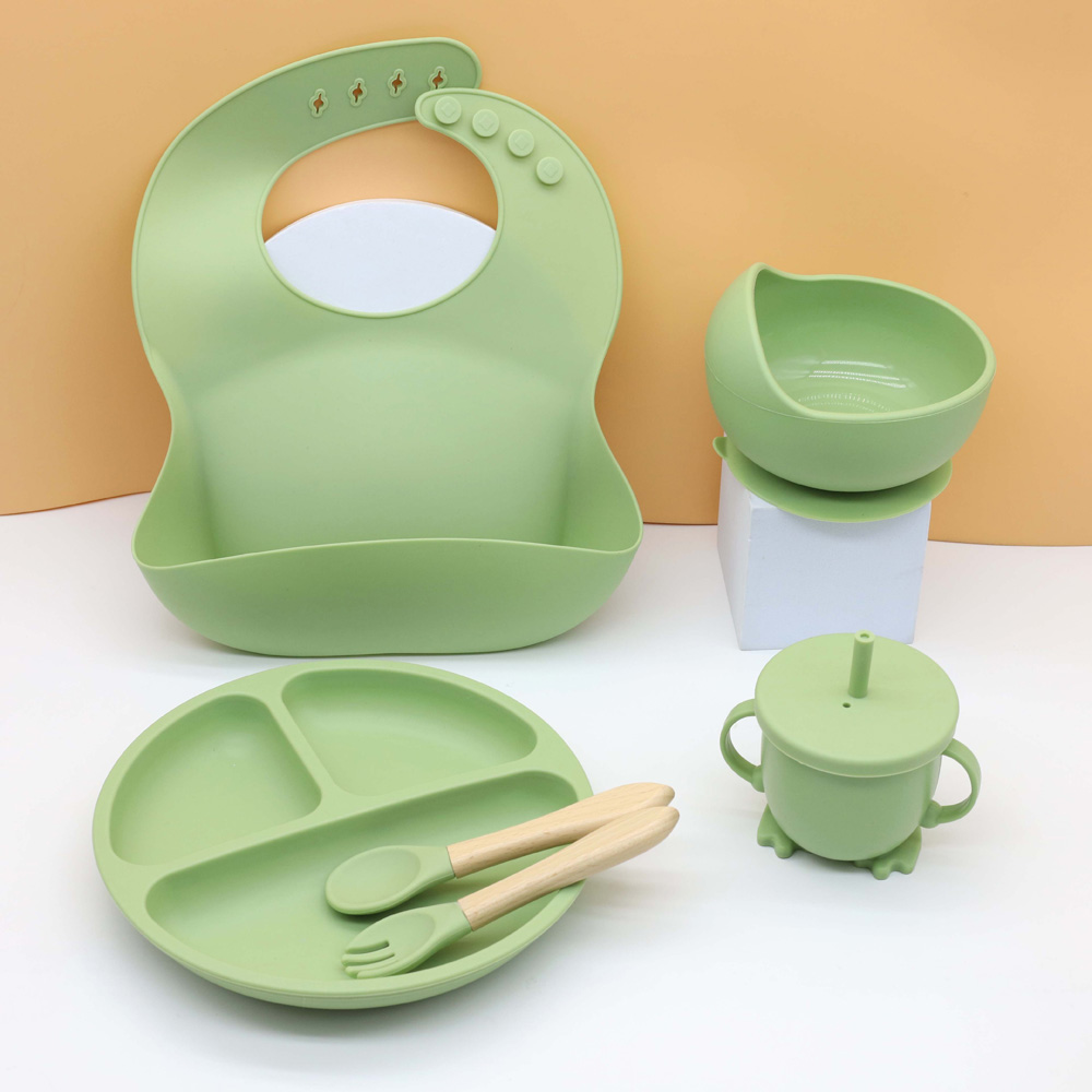 Baby Food Bites - Hot baby food tableware set bib