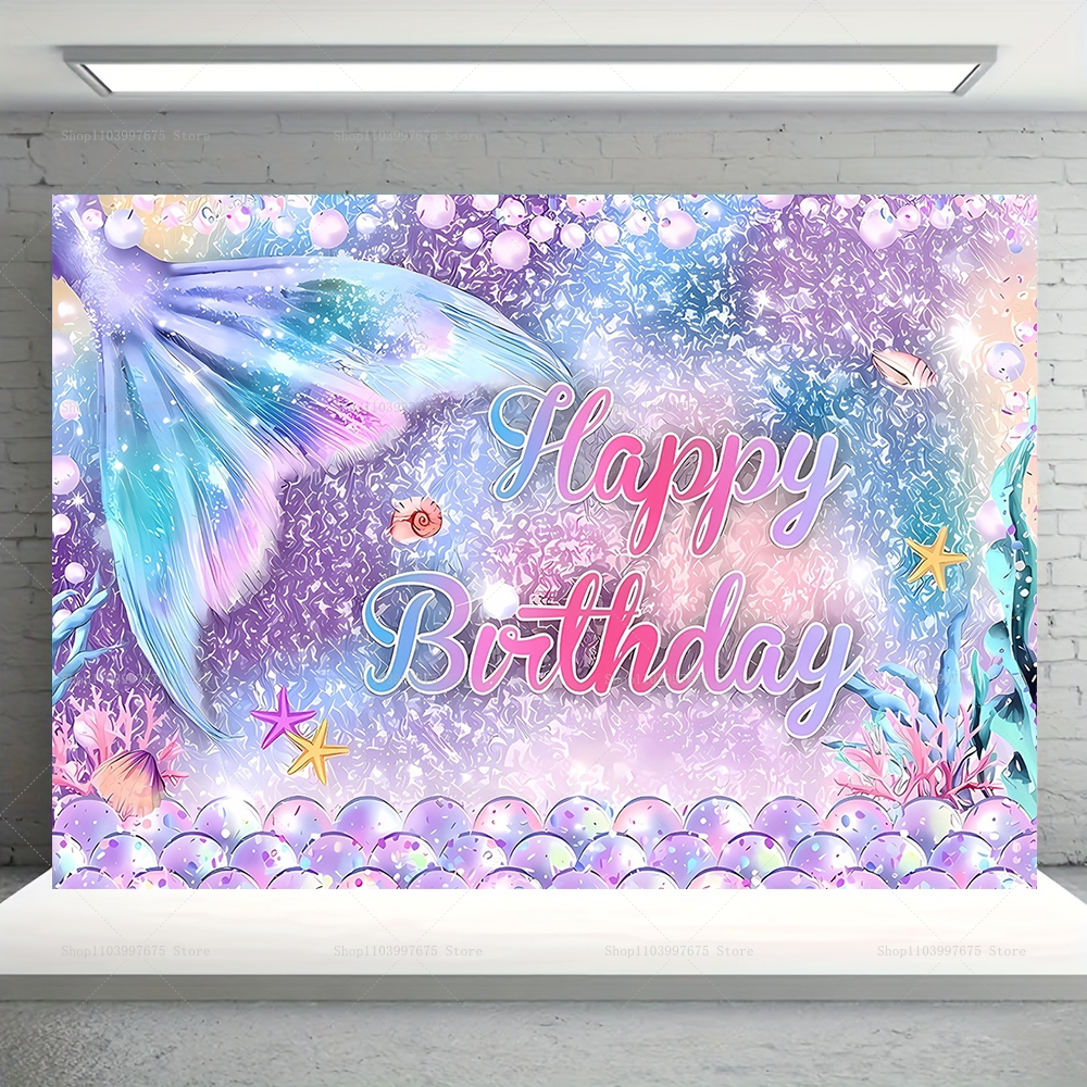 Mermaid Party Backdrops Childr - огляд і ціна Baby Food Plan