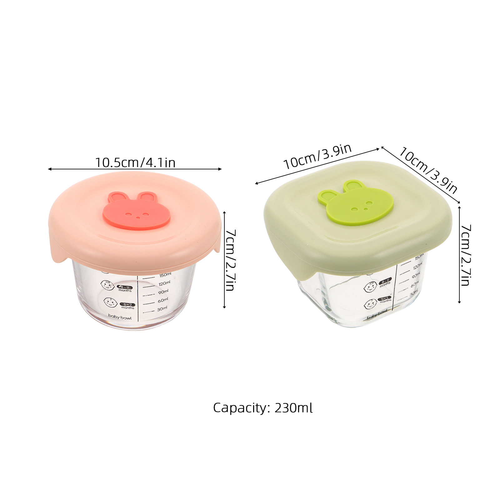 2Pcs Reusable Baby Food Storag - огляд і ціна Baby Food Glass Jars