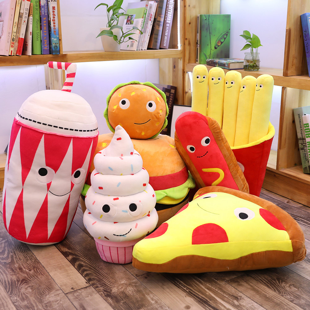 plush hamburger Pizza Toy ice  - огляд і ціна Baby Food Doll