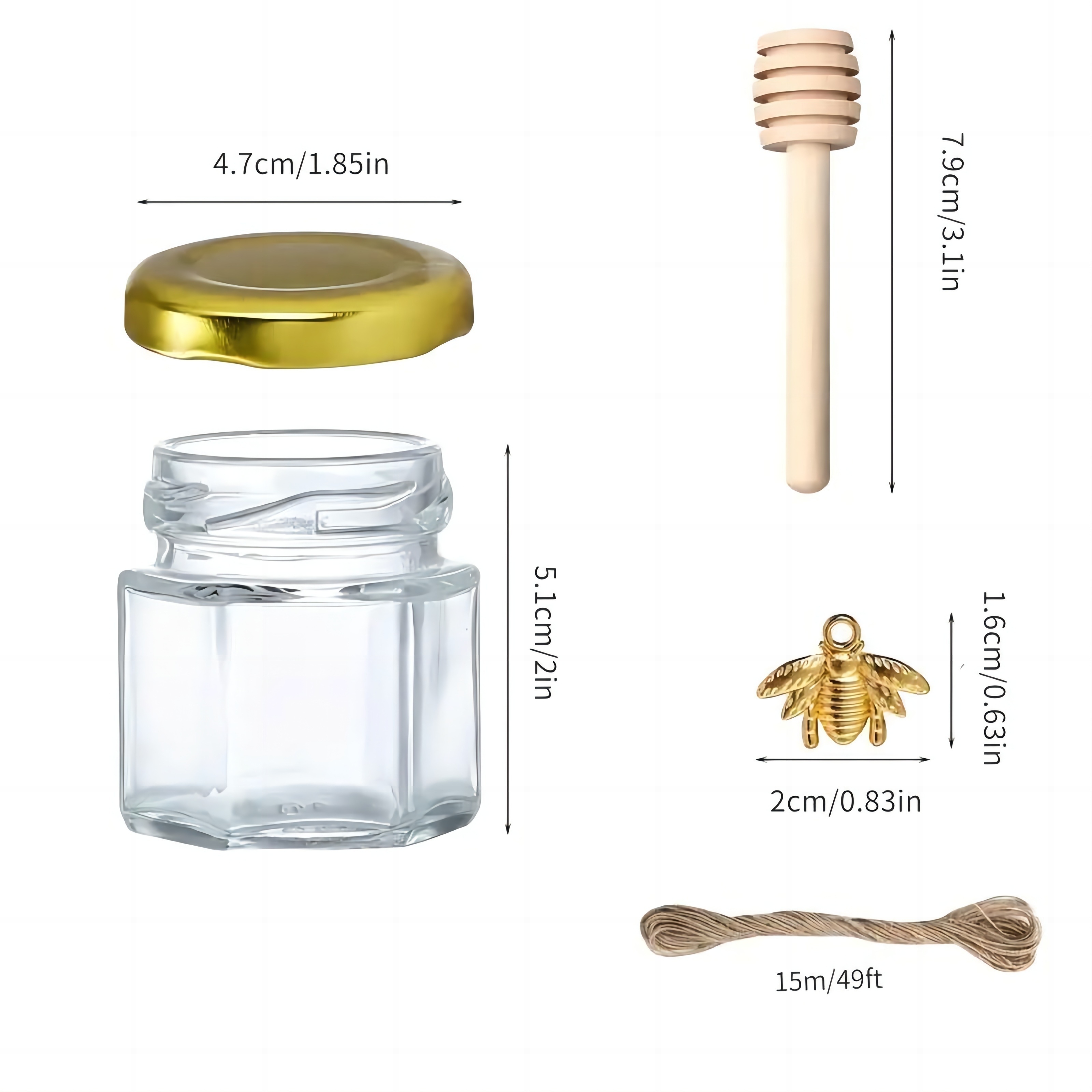 1.5 Oz Hexagon Mini Glass Hone - огляд і ціна Baby Food Glass Jars