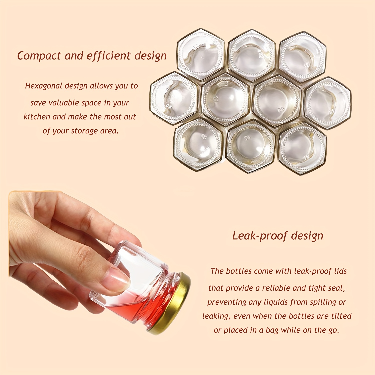 1.5 Oz Hexagon Mini Glass Hone - огляд і ціна Baby Food Glass Jars