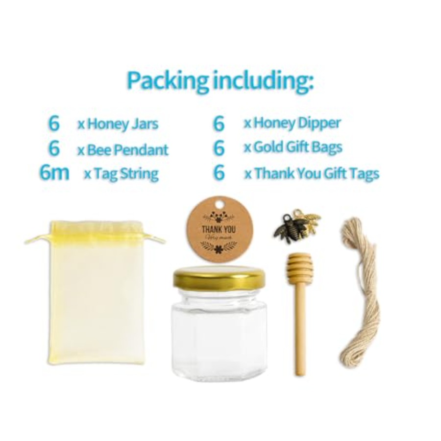 1.5oz 6Pack Mini Glass Hexagon - огляд і ціна Baby Food Glass Jars