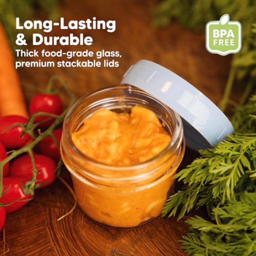 KeaBabies 6pk 4oz Glass Baby F - огляд і ціна Baby Food Glass Jars