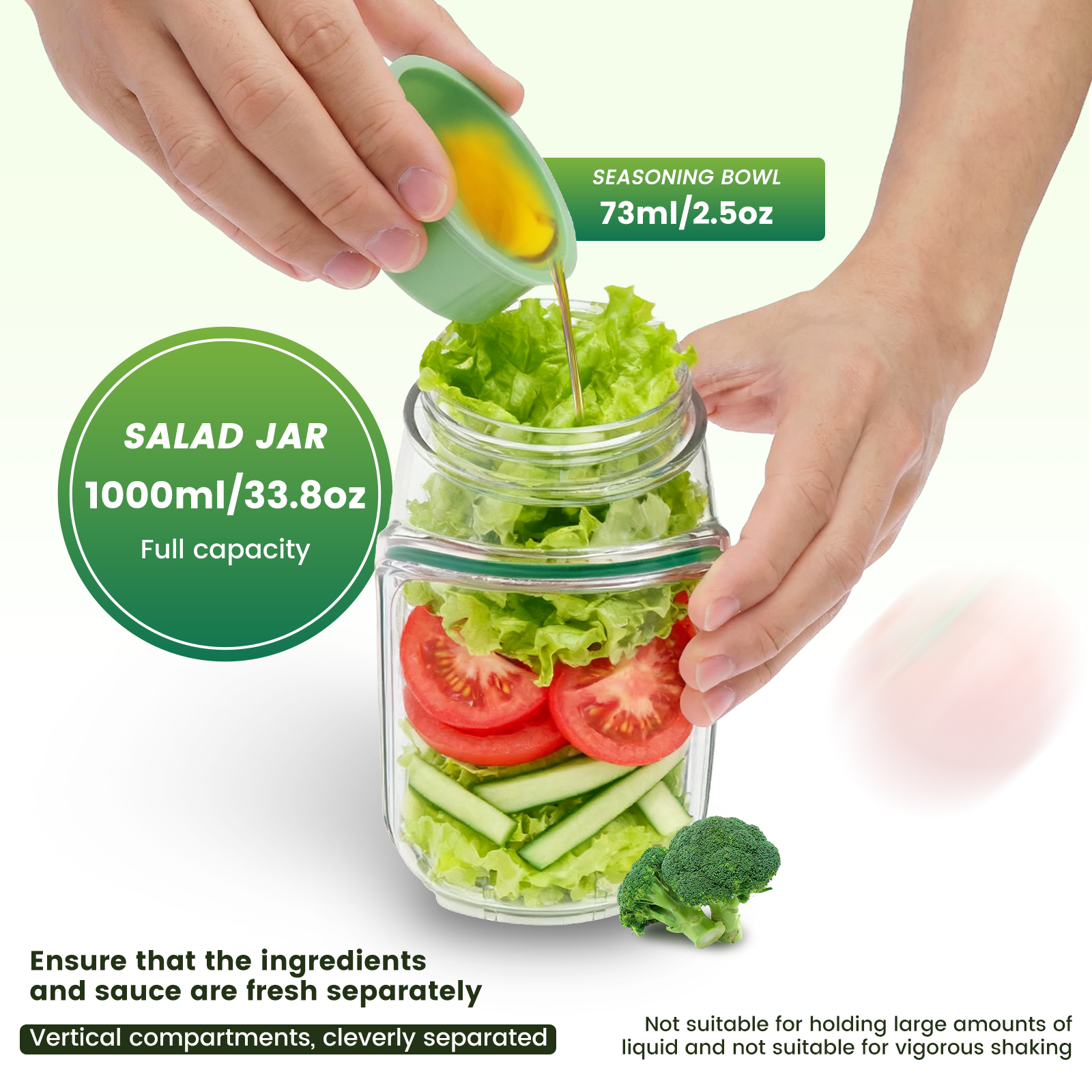 Salad Pod Salad Jar Portable S - огляд і ціна Baby Food Glass Jars