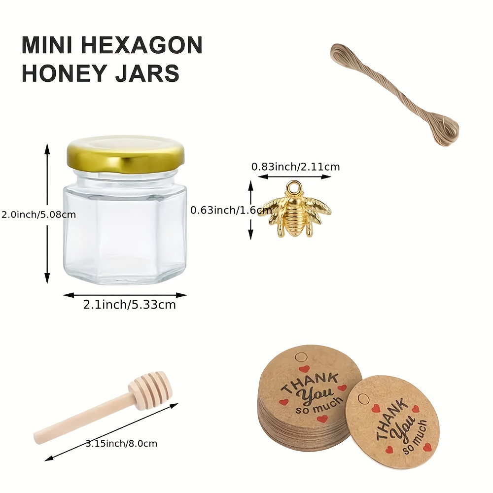 1.5oz, Hexagonal Mini Glass Ho - огляд і ціна Baby Food Glass Jars
